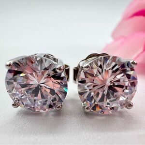 Huge CZ Cubic Zirconia Stud Earrings 9 mm